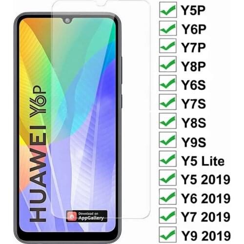 9H tempered glass for huawei y9 y7 prime 2018 y6 pro 2019 y9s y9A y8s y8p y6p y6s y5 lite protective film phone screen protector