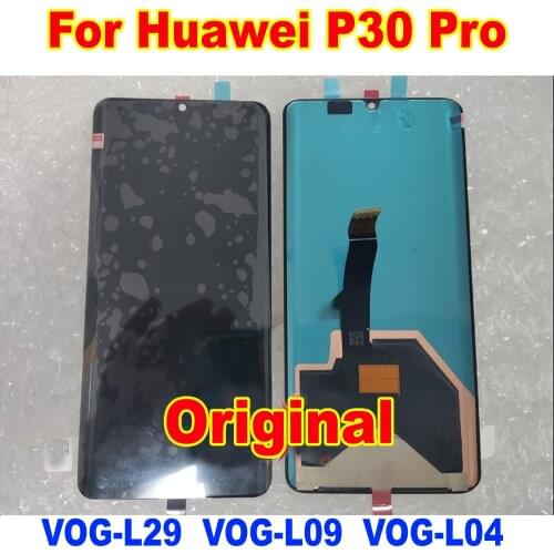 100% Original AMOLED LCD Display Touch Screen Digitizer Assembly Pantalla For Huawei P30 Pro VOG-L29 VOG-L09 Mobile Glass Sensor