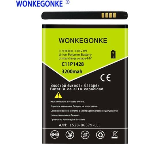 Battery charging 100% WONKEGONKE C11P1428 battery for asus Zenfone 2 Laser 5" ZE500KL Z00ED batteries