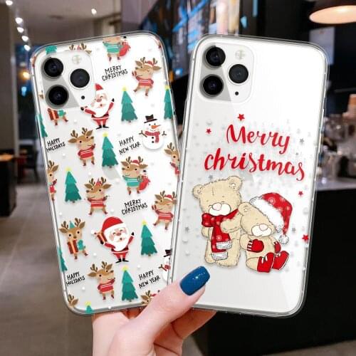2021 Print Case For iPhone 12 13Pro 11 Pro XS Max X XR 7 8 Plus SE 2020 Soft Cover Case Protective Phone Case Christmas
