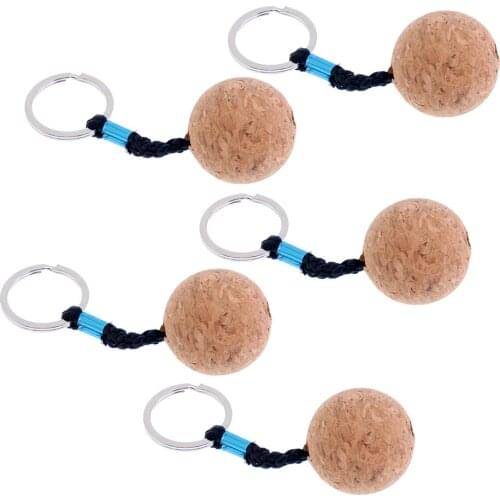 5pcs Cork Ball Buoyant Keyring Boat Marine Kayak Canoe Key Float Floatable Keychain Key Chain Water Sports Accessory Hardware