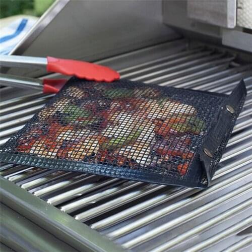 Non-Stick Mesh Grilling Bag Outdoor Picnic Tool Bolsa De Barbacoa Reusable and Easy Clean Non Stick bbq grill mat accessories