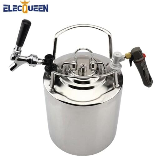 6L Cornelius Style Keg,304 Stainless Steel Draft Beer Keg & Tap Faucet & Co2 Charger Kit,Ball Lock Keg Dispensering Homebrew Set