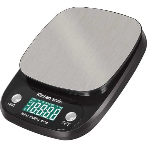 Electronic Kitchen Scale 22lb / 10kg Stainless Steel Digital Weighing Food Scale for Baking & Cooking with LCD Display