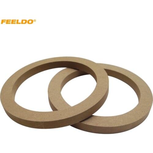 FEELDO 2PCS 6.5" Universal Car Stereo Speaker Spacer Wooden Rings Bracket Holder Adapter for Car Bus Truck#5606