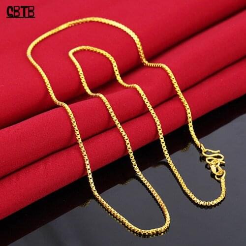 Exquisite and Elegant High-quality Gold Jewelry Square Box Chain Womens Necklace Simple Temperament Fashion Accessories