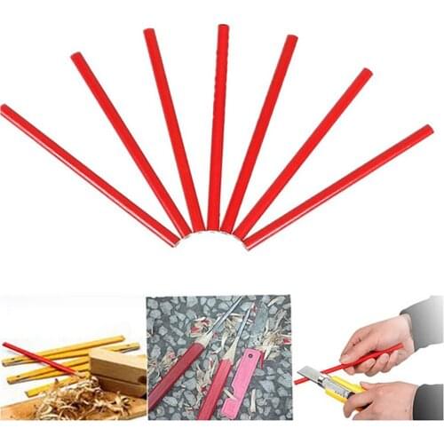 10Pcs Carpenters Pencils For DIY Builder Joiners Woodworking Black Thick Core Flattened Mark pen Pencil Office Stationery