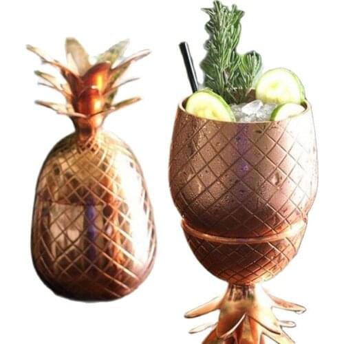 Creativity Stainless Steel Pineapple Cocktail Glass Bartender Special Molecule Cocktail Glass Metal Wine Glass Bartender