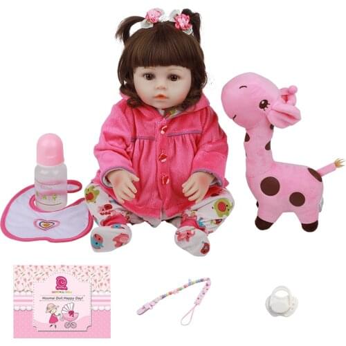 Lovely Bebe Reborn Babies Dolls Lifelike Full Silicone Body Bedtime Playmate Toy Newest Fashion Childrens Day Gifts 18" 48 CM