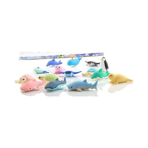 Ocean animal eraser iwako animal eraser 3d style rubber 15pcs/lot