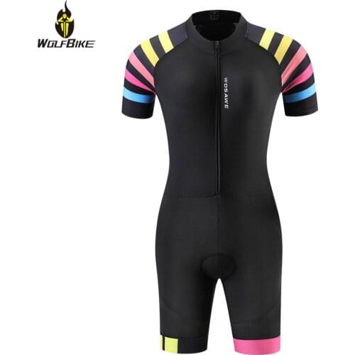 WOLFBIKE Women Tight Cycling Set Shockproof Bicycle Underwear Underpants MTB Mountain Triathlon Racing Bike Cycling Jumpsuit