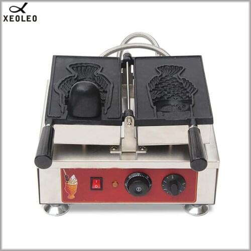 XEOLEO Taiyaki machine Ice Cream taiyaki maker Fish waffle maker 2000W Korea single fish open mouth electric cone maker 220/110V