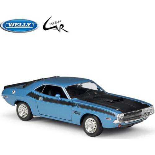 WELLY 1:24 Model Car Simulation Alloy Metal Toy Car Childrens Toy Gift Collection Model Toy Gifts 1970 DODGE Challenger T/A