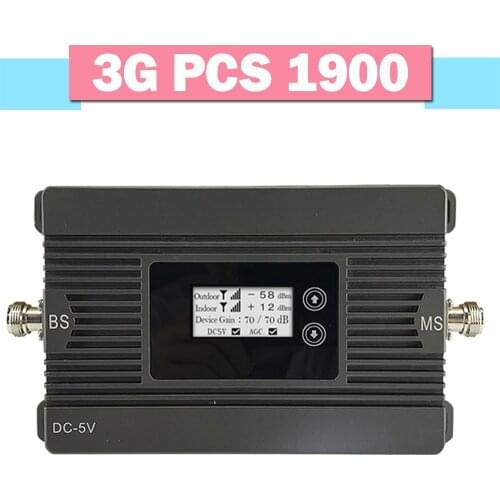 Power 80dB Gain 3G PCS 1900 Mobile Phone Signal Repeater FDD Band 2 LCD Display PCS 1900 Cellular Signal Amplifier 3G Booster