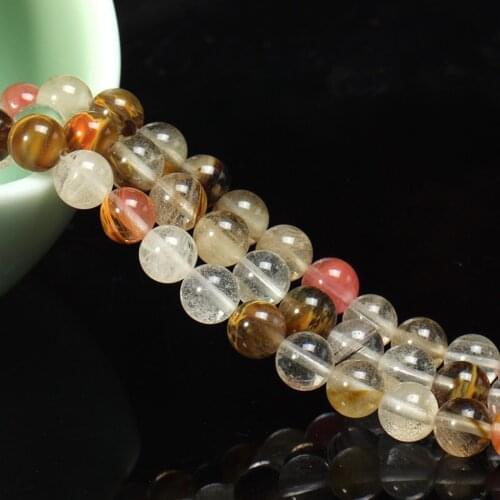 Natural cherry quartz 4-12mm round Gemstone beads for 925 sterling silver Jewelry Making Necklace Bracelet 15inch ICNWAY