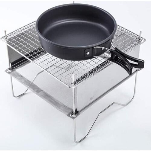 New Outdoor Camping Stainless Steel Folding Bonfire Barbecue Burning Firewood Stove Mini Fire-Pit Portable Picnic Stove