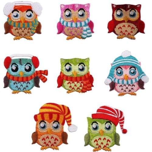 Cartoon animal Owl Patches wholesale Iron On For Clothing Sewing Cute Embroidery Cheap Patches For Kids Clothes Appliques