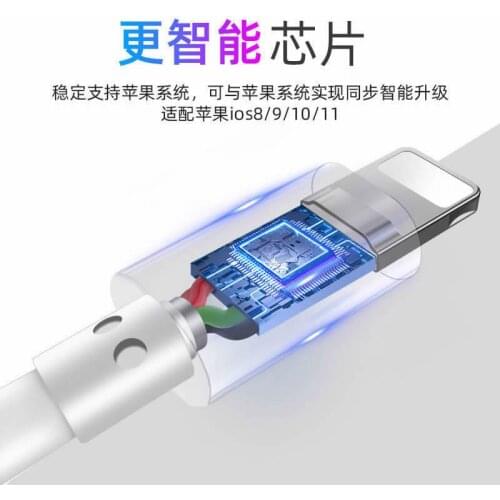 Wholesale free shipping 8pin full Copper core 3A quick charger data cable with quick charge control chipset for all ifone mobile