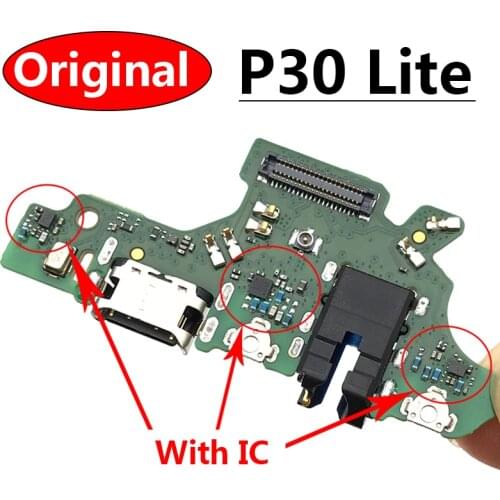 Original For Huawei P30 lite Nova 4e Dock Connector Micro USB Charger Charging Port Flex Cable Board With Microphone