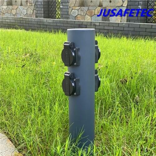 Garden Socket Column 4-Way EU Sockets 3680W 16A Waterproof Energy Column Outdoor Socket For Garden Décor Outside Socket