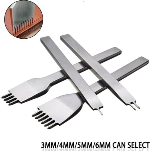 4pcs 3/4/5/6mm Metal Hole Punches 1/2/4/6 Prong Stitching Punchs DIY Hand Leather Carft Belt Hole Punching Lacing Stitching Tool