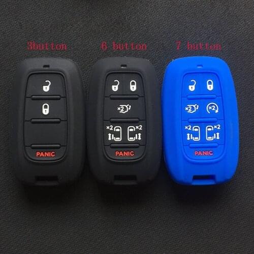 Silicone rubber car key cover case shell for Chrysler Grand Voyager MPV 3 6 7 button key