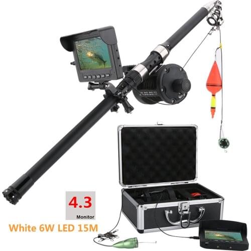 GAMWATER 15M 25M Aluminum alloy Underwater Fishing Video Camera Kit 6W White LED Lights with 4.3" Inch HD Color Monitor