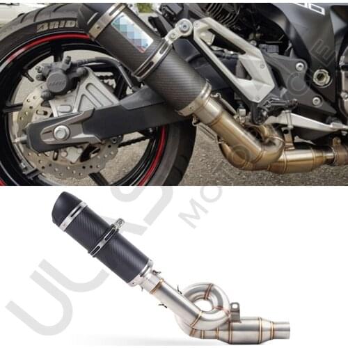 Z800 Motorcycle Exhaust middle pipe Round Muffler Slip On For Kawasaki Z800 2012- 2016