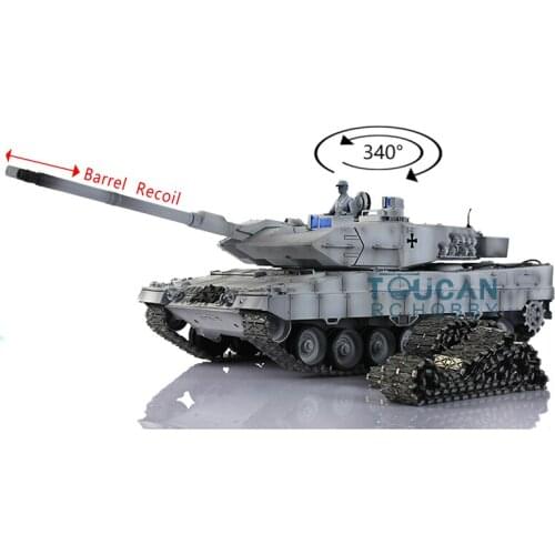 1/16 Heng Long 7.0 Barrel Recoil Leopard2 A6 RC Main BattleTank 3889 Tracks W/ Metal Linkages TH17634-SMT4