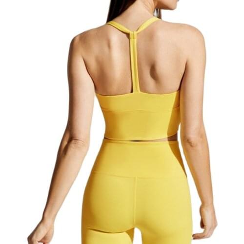 2 Pieces Ruch Yellow Yoga Suit For Women Gym Clothing Crop Top And Sport Tights Leggings High Waist Fitness Pants Seamless Sets
