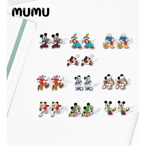 2021 New Mickey Football Stud Earring Donald Goofy Epoxy Jewelry Resin Acrylic Earrings Handmade Gifts Girl