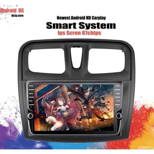 4+64G Android 10 8'' IPS Car Auto Radio 4G Lte WIFI GPS Multimedia tape recorder For Renault Logan 2 Sandero 2 2014 2016 2019