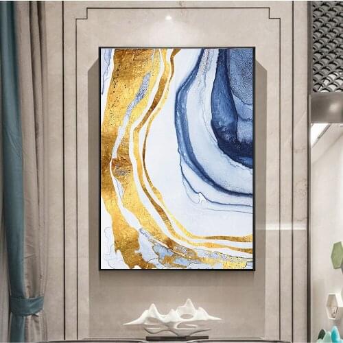 Abstract Flowing Color Landscape Canvas Painting Poster and Print Modern Decor Wall Art Picture for Living Room Bedroom Unframed