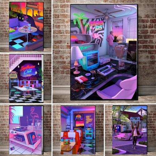 Watercolor Graffiti Cyberpunk Creativity Personality Art Canvas Paintings Posters and Prints Wall Art Pictures Living Room Decor