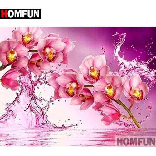 HOMFUN Full Square/Round Drill 5D DIY Diamond Painting "Flower landscape" 3D Diamond Embroidery Cross Stitch Home Decor A19267