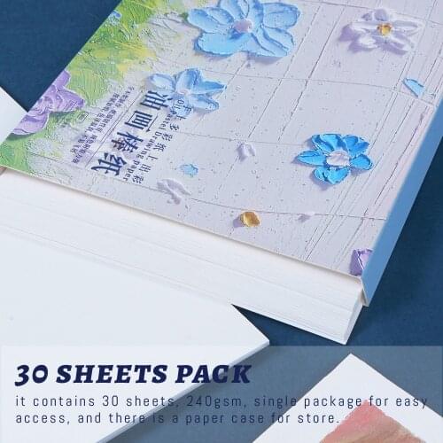 Paul Rubens Drawing Paper Acid-free Pastel Paper 5.8 x 8.3 Inches 30 Sheets 240gsm for Oil Pastels Colored Pencils Art supplies