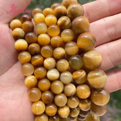 6,8,10mm Round Gold Tigers Eyes Beads Natural Stone Beads For DIY Necklace Bracelet Earring Jewelry Making 15" Free Shipping