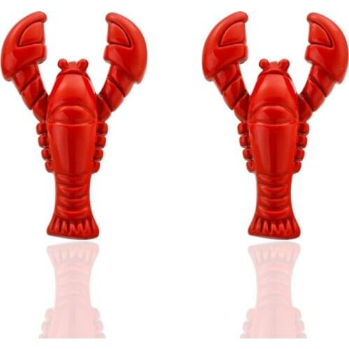 C-MAN Luxury shirt Red Lobster Cufflinks brand Hipster Cufflinks For Men Gift for Husband Gift for High Quality Men Gift