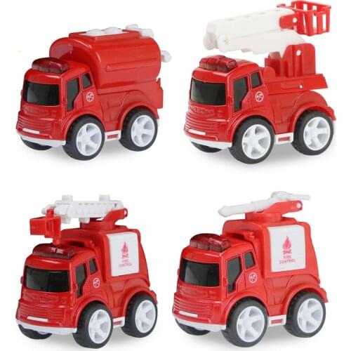 Kids Mini Alloy Engineering Fire Truck Model Toys Excavator Bulldozer Pull Back Car Educational Toys for Boys Children Gift