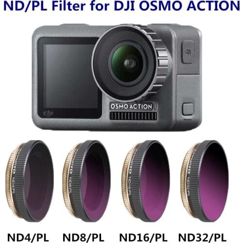 Lens Filter for DJI Osmo Action Filters ND4-PL ND8-PL ND16-PL ND32-PL ND/PL Filter Set Lens for Sport Action Camera Accessories