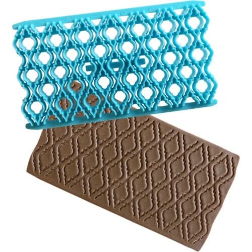 Rhombus Shape Fondant Cake Cookie Embosser Cutter Mold Icing Embossing Biscuit Sugar Craft Cake Embosser Molds Gift