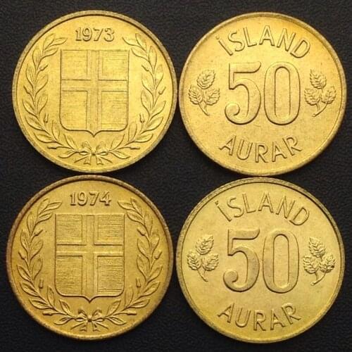 Iceland 50 Ola New Original Coin Unc Genuine Euro Coins 1 pcs