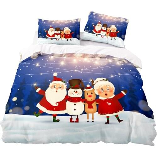 Christmas Grandpa And Grandma Pattern Duvet Cover Set 200x200 With Pillowcase,200x230 Quilt Cover,HD Printing King Size Bedding