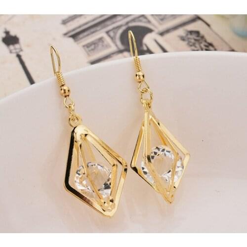 Korea Fashion Creative Original Crystal Prismatic Earrings Womens Jewelry