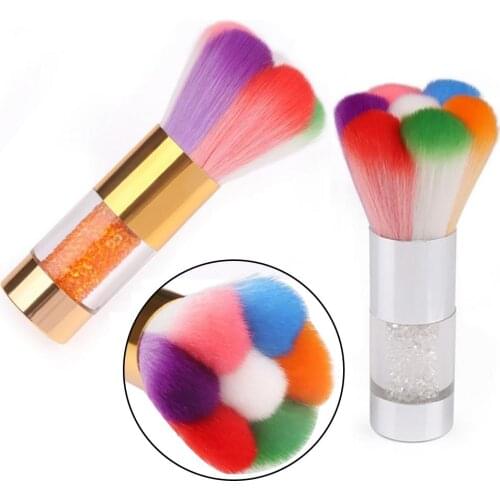 Colorful Nail Art UV Gel Dust Remover Cleaning Brush Manicure Pedicure Tool Suitable for nails pedicure care Use after polishing