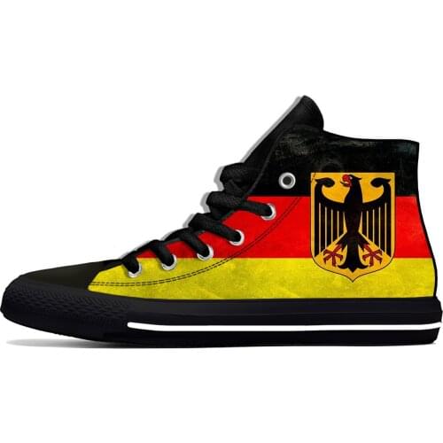 German Germany Republic Flag Patriotic Fashion Casual Cloth Shoes High Top Lightweight Breathable 3D Print Men Women Sneakers