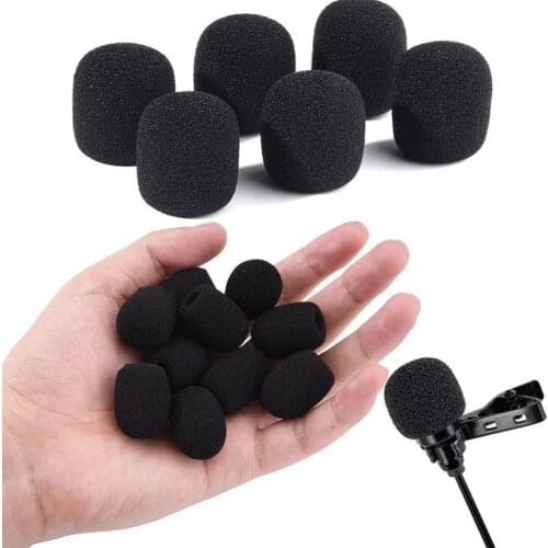 10PCS Microphone Windscreen Sponge Cover Headset Mic Foam Cover Protective Cap for Gooseneck Meeting Mic