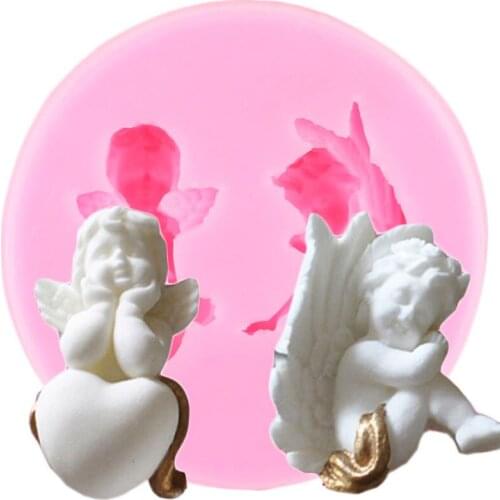 Cupid Little Angel Silicone Mold Baby Party Fondant Cake Decorating Tools Candy Resin Clay Molds Chocolate Gumpaste Muolds
