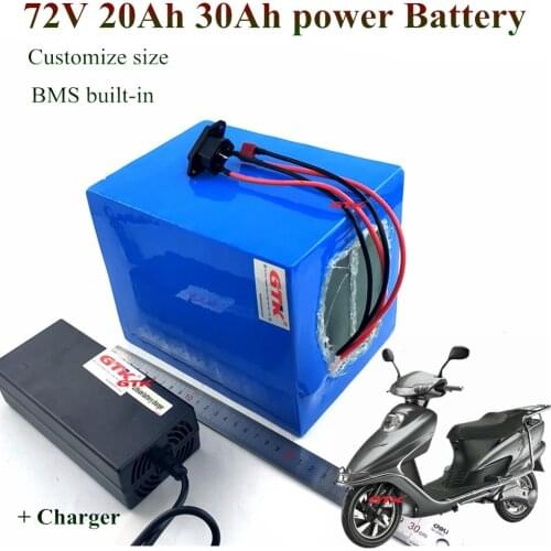 GTK Li-Ion Ebike Battery Pack 72V 20Ah Lithium Battery Pack 30Ah 15Ah lithium 2000w 3000w motor scooter bicycle + 84v 3A charger