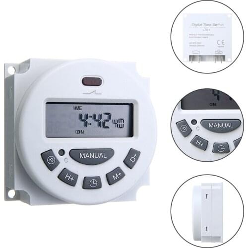 Mayitr AC12V/24V/110V/220V LCD Power Digital Programmable Relay Time Timer Switch 16A